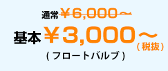 基本￥3,000～(税抜き)(フロートバルブ)